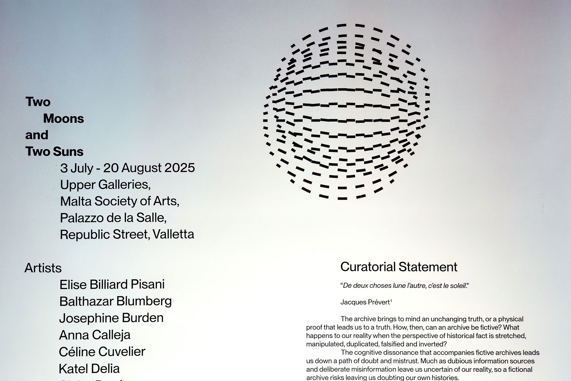 Two Moons and Two Suns Exhibition 2point3 Graphic Design